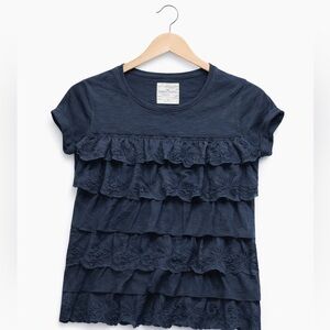 Abercrombie (1) and Hollister (2) Lot of three cute navy blue size XS Shirts.